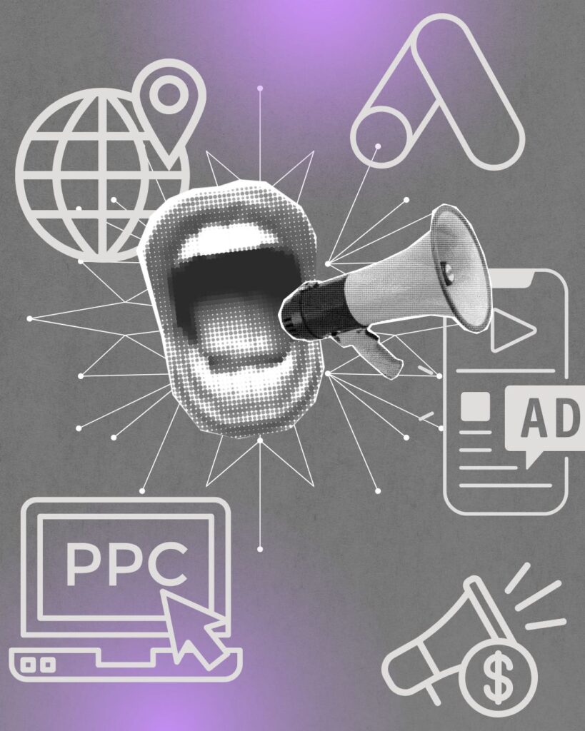 decorative image displaying ppc ad options across web